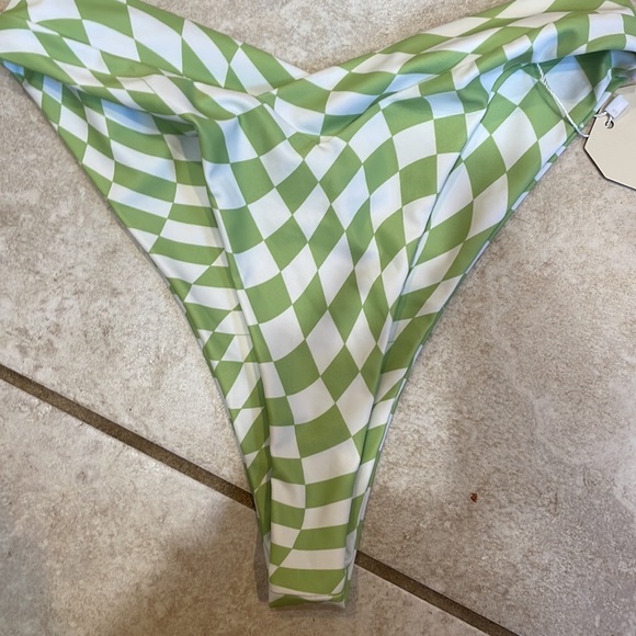 NWT! Aurelle Riza V Checkered Bikini Bottom S - Picture 6 of 7